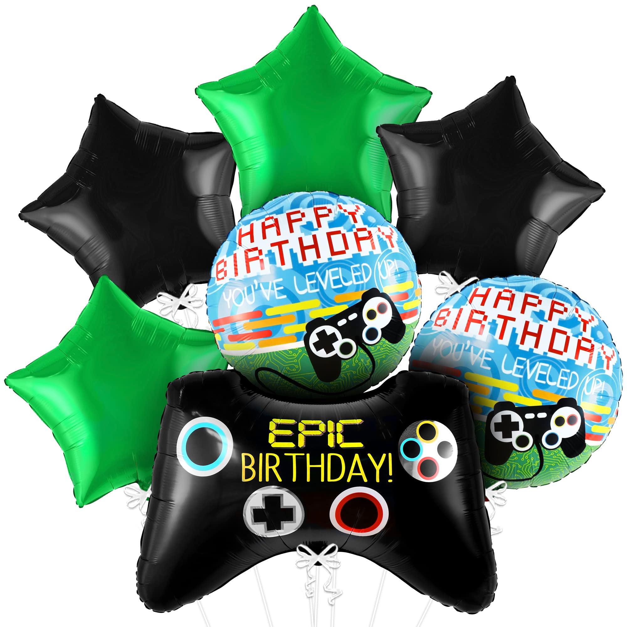 Party Games Using Balloons - 7 個のビデオゲームマイラーバルーンセットビデオゲームプレーヤー誕生日パーティーデコレーションヘリウムインフレータブル繰り返し使用
