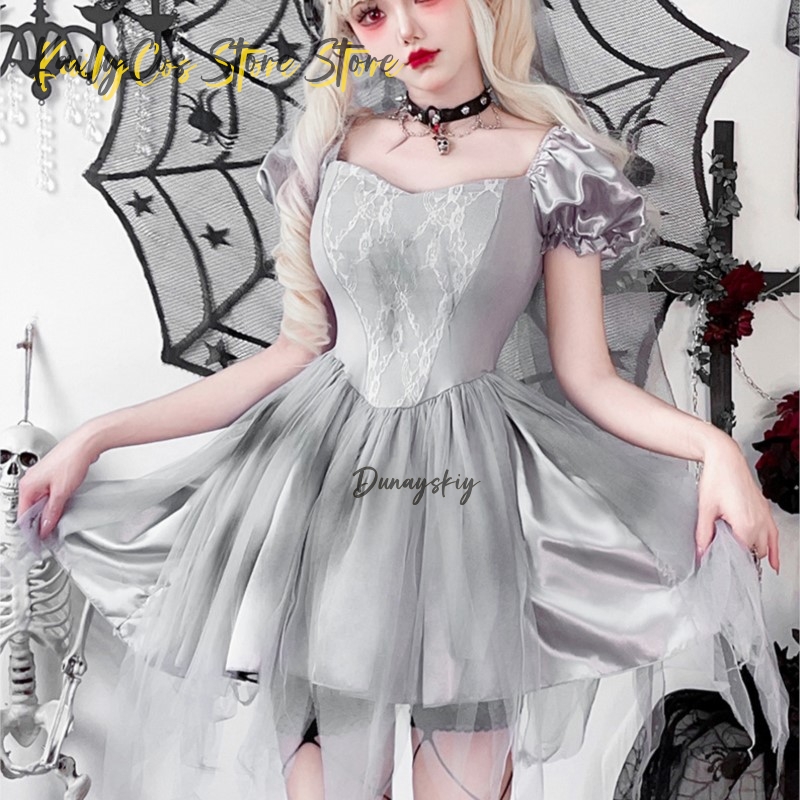 Zombie Party Games - ハロウィン メキシコ 死者の日 血まみれの怖いゾンビ ゴースト花嫁 コスプレ衣装