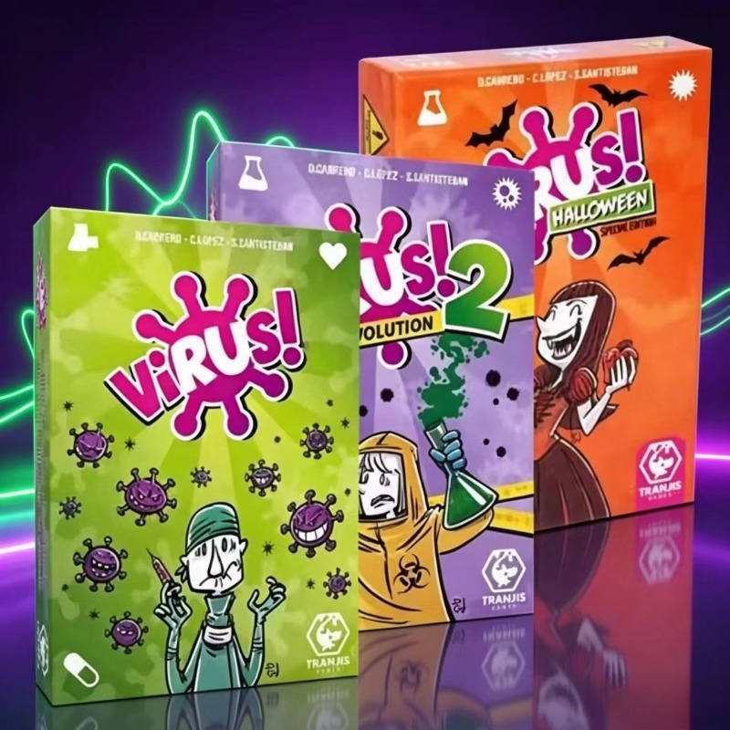 Party Games Youth - ファミリーストラテジーカードゲームセット バイラスシリーズ1&2 & ハロウィン 大人向けパーティーボードゲーム ユースグループインタラクティブエンターテイメント