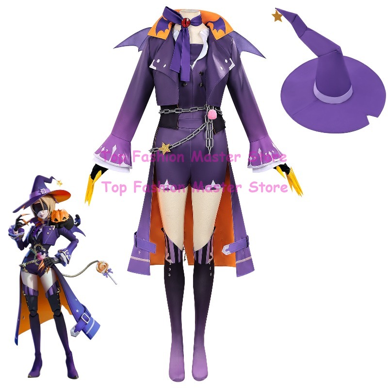 Party Games Eggy - エギーパーティー シャドウクロウ ヴァンティア 猫娘 コスプレコスチューム 紫色のマント衣装