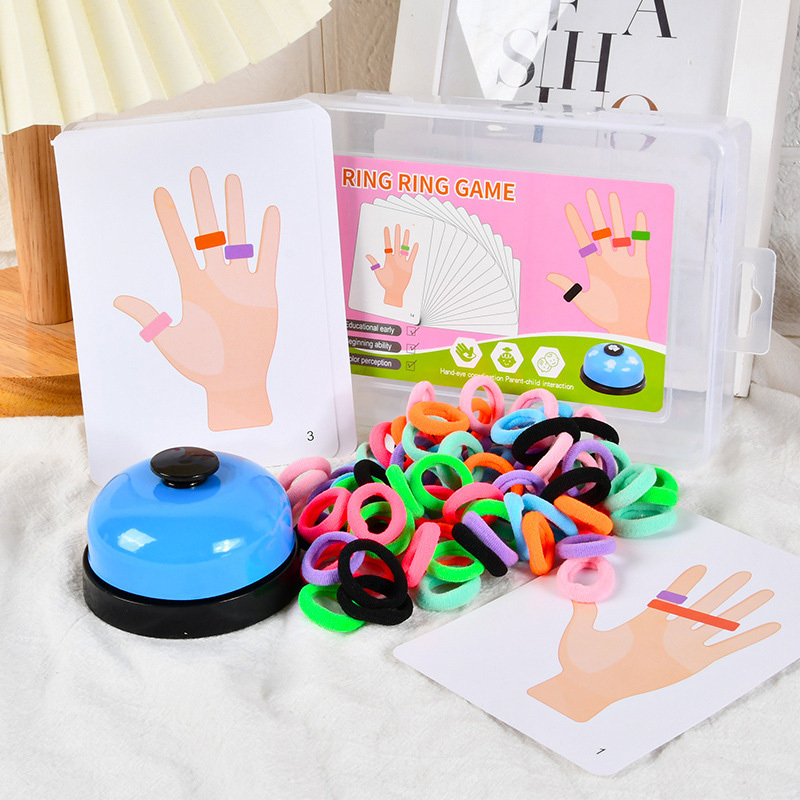 Party Games Quiz - 子供指リングボードゲームカラーマッチングおもちゃインタラクティブパーティーゲーム手と目の調整感覚教育玩具子供のため