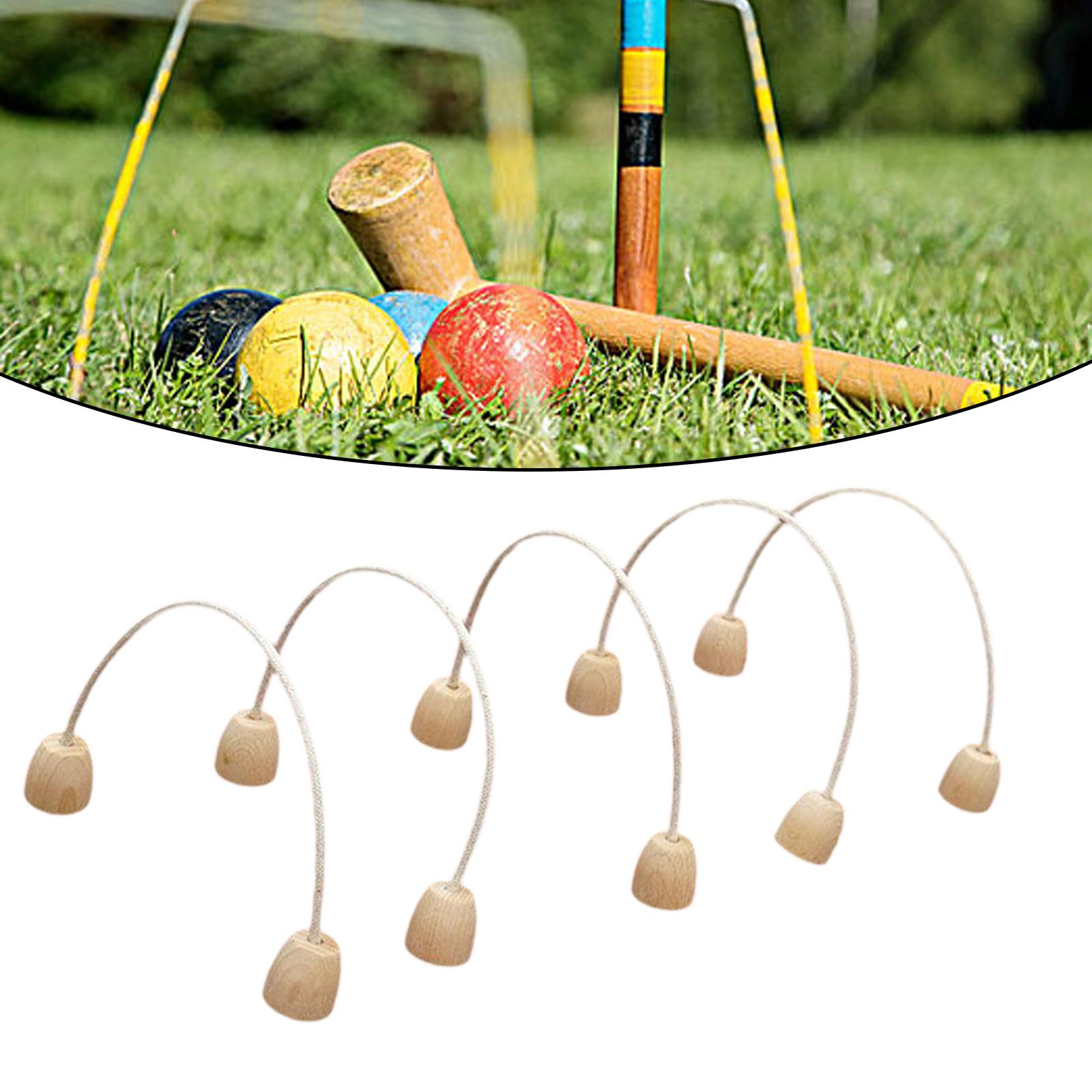Croquet Set Lawn - 木製クロケットフープ、屋外ゲートボールウィケットセット、家族の芝生ゲームや裏庭での楽しみに
