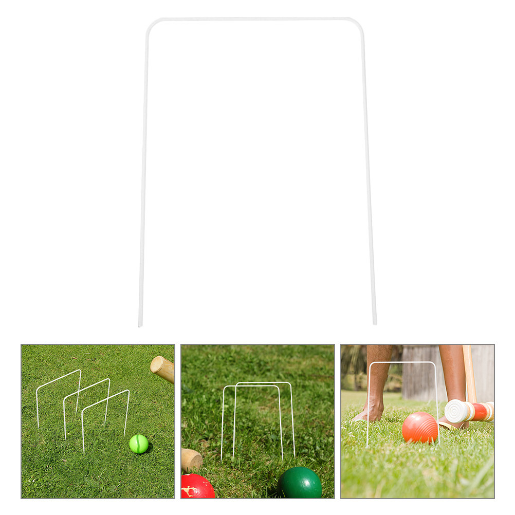 Croquet Set Lawn - 8個入り金属製クロッケットウィケット、屋外芝生ゲーム用ユニバーサルフープセット、簡単設置、頑丈な鉄製クロッケットスティック