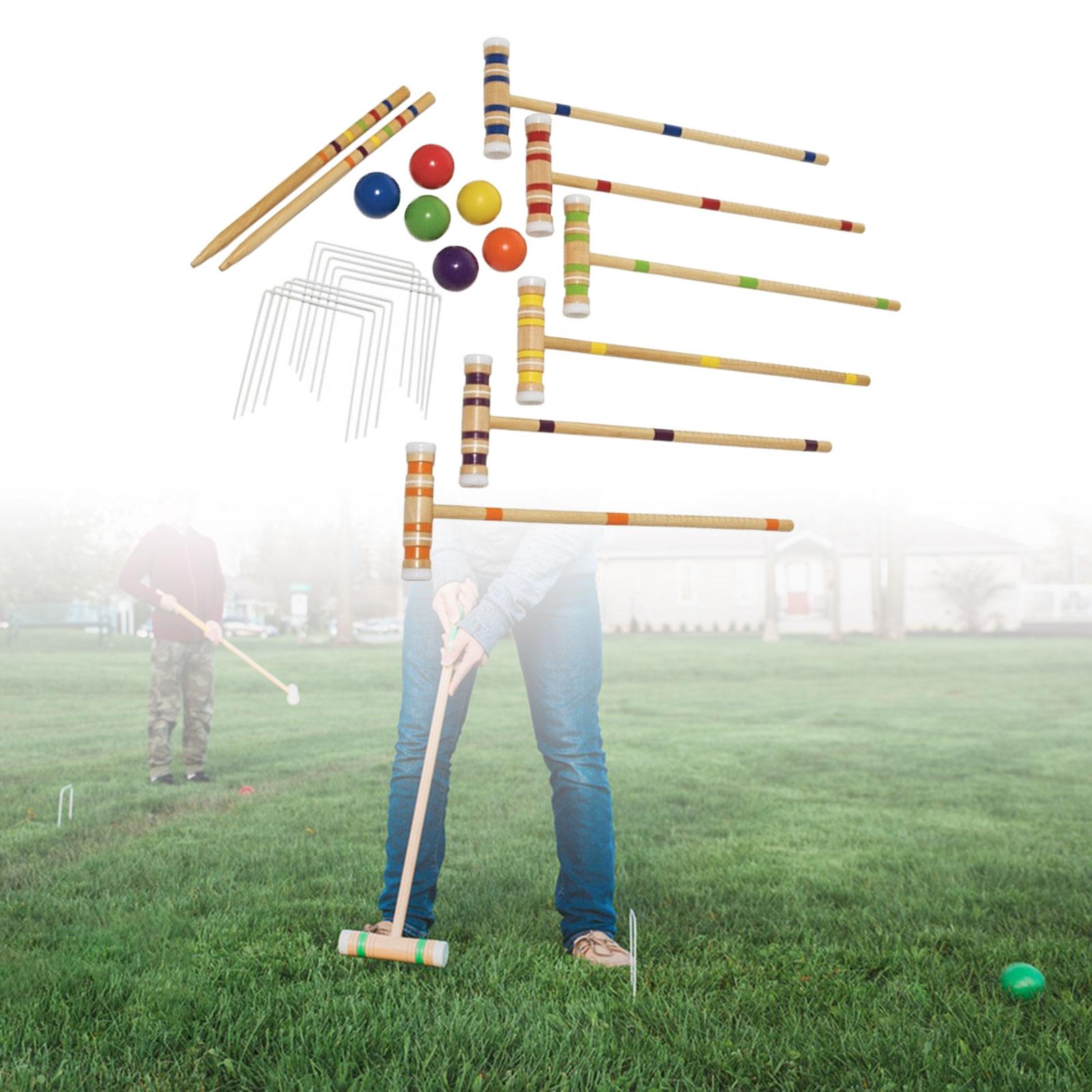 屋外ゲーム、スポーツファミリー向けの2つのベンチマークをセッ - Croquet Set Lawn のレビューと価格