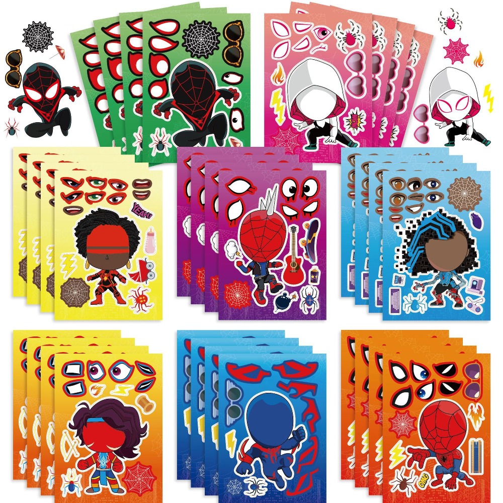 8/24 個スパイダーマンパズルステッカー男の子用メイクアフ - Party Games Quiz のレビューと価格