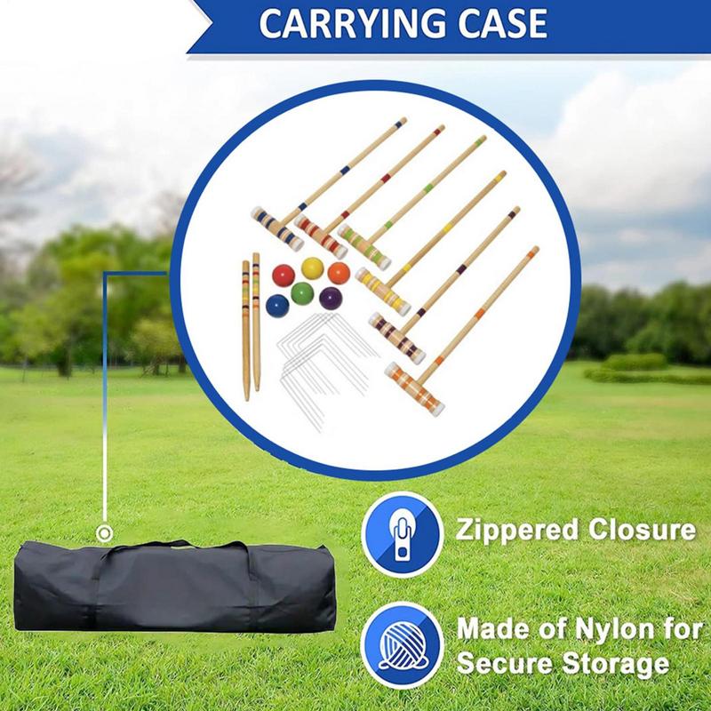 クロケットセット 面白い屋外芝生ゲーム ボールとキャリングバ - Croquet Set Lawn のレビューと価格