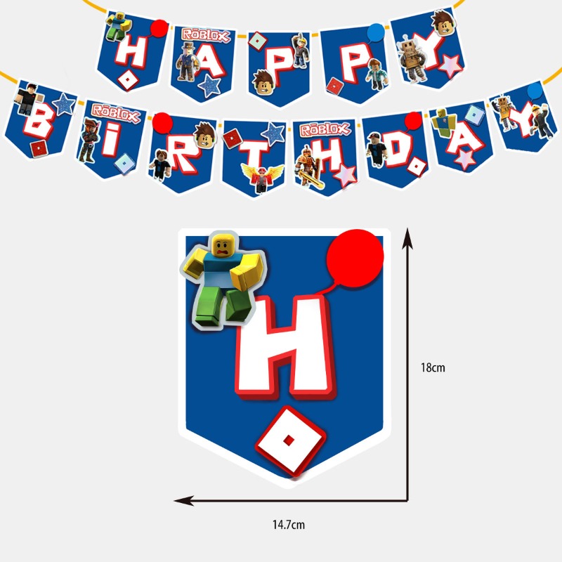 ゲームロブロックス漫画誕生日パーティーバルーンプルフラッグケ - Party Games In Roblox のレビューと価格