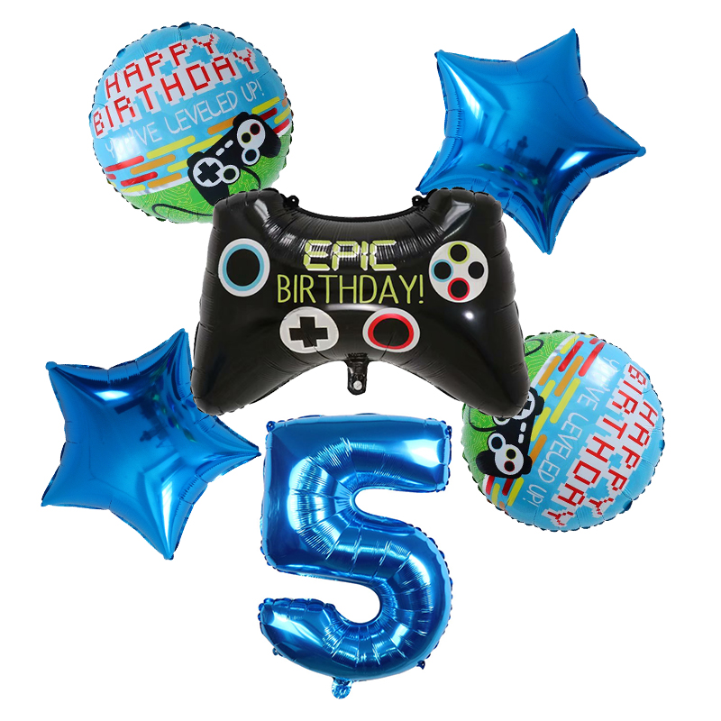 6 個のゲームパッドボーイゲームホイルヘリウム風船誕生日テー - Party Games Baby Shower のレビューと価格