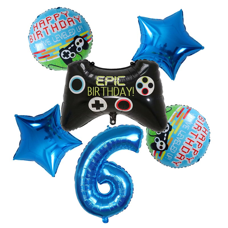 6 個のゲームパッドボーイゲームホイルヘリウム風船誕生日テー - Party Games Baby Shower のレビューと価格