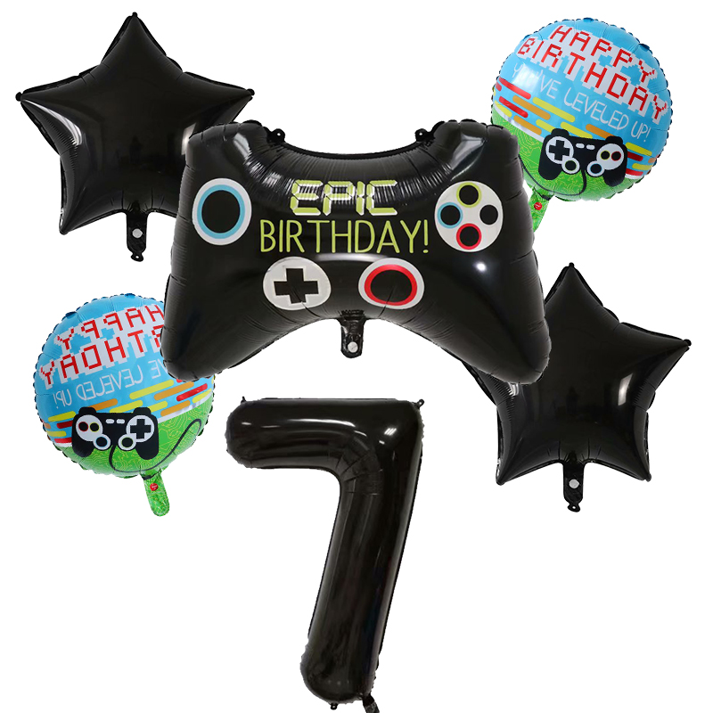 6 個のゲームパッドボーイゲームホイルヘリウム風船誕生日テー - Party Games Baby Shower のレビューと価格