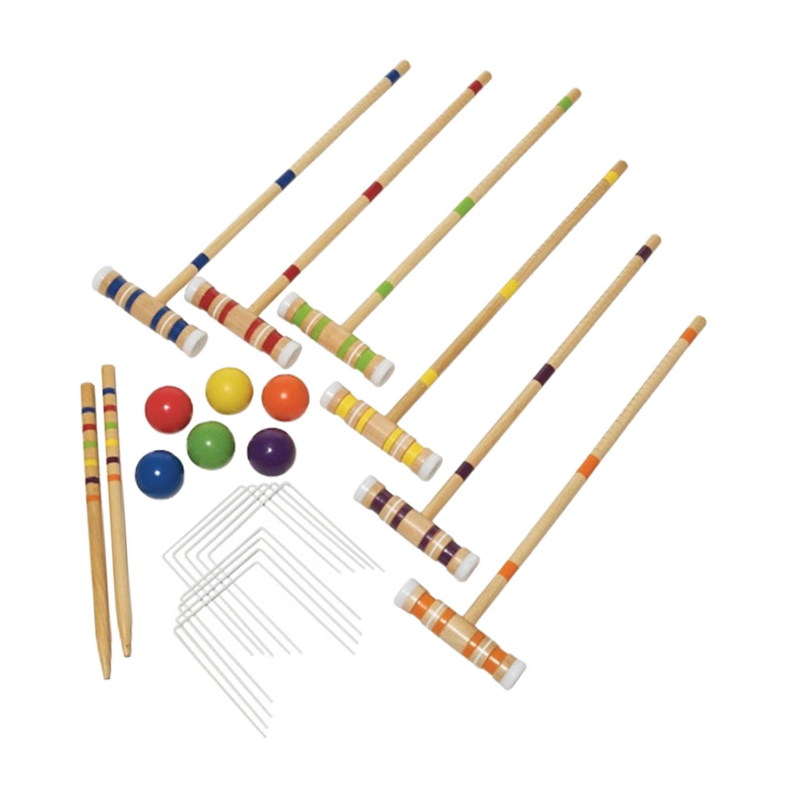6人用クロケットセット、芝生用クロケットゲームセット、6ドア - Croquet Set Lawn のレビューと価格
