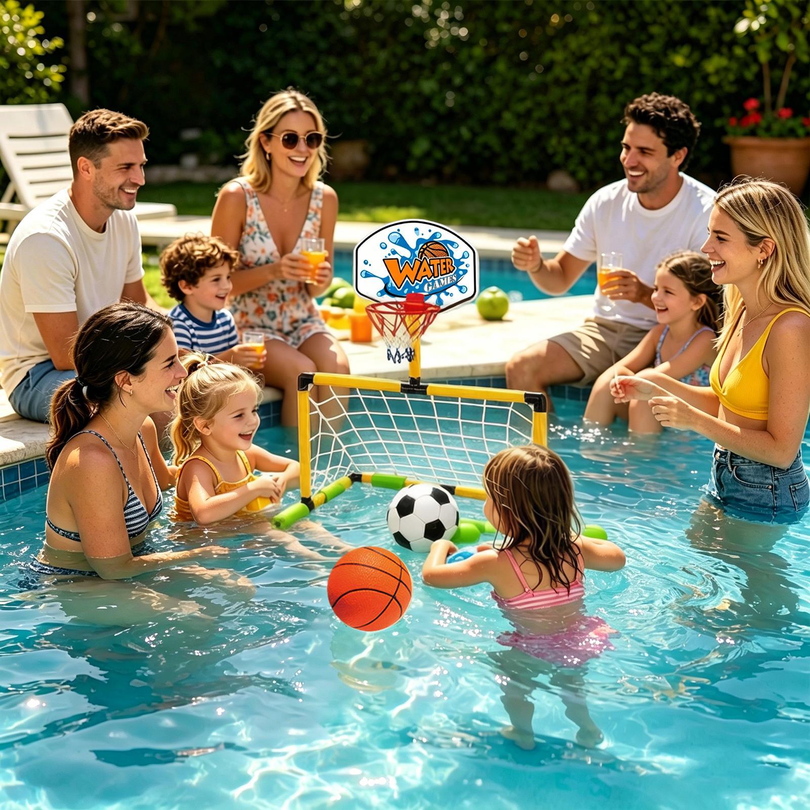 プールバスケットボールフープ 2-in-1 サッカーゴールバ - Party Games Quiz のレビューと価格