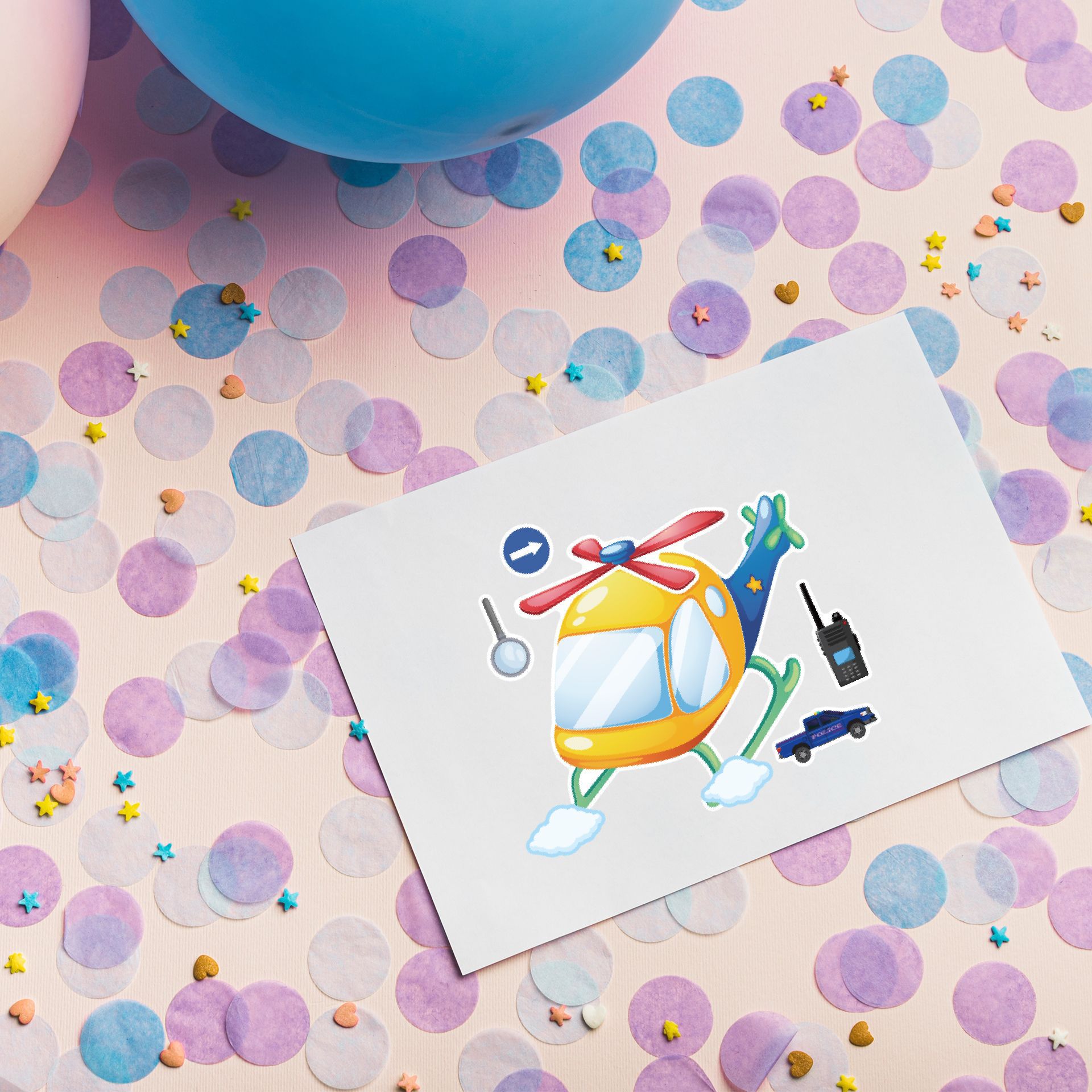 16枚入り 漫画風 職業警察テーマ DIY フェイスステッカ - Party Games Baby Shower のレビューと価格