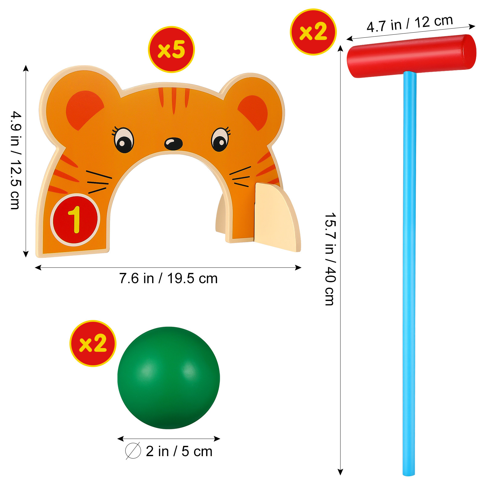 動物クロケットゲートセット漫画の形面白い教育用子供向けトレー - Croquet Set Lawn のレビューと価格