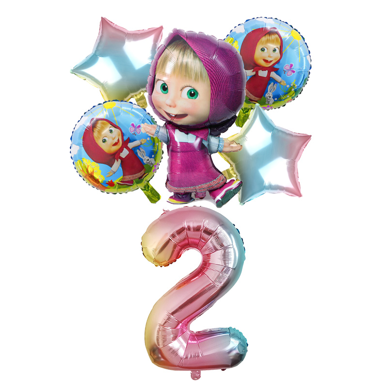 マーシャのクマの誕生日数字バルーンセット 女の子のパーティー - Party Games Baby Shower のレビューと価格