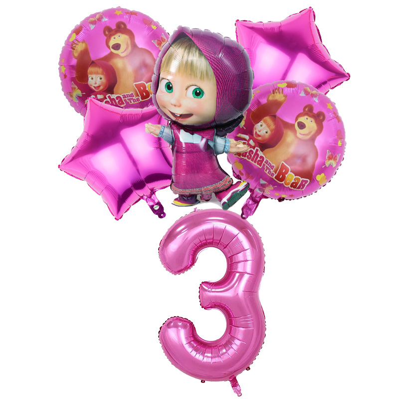 マーシャのクマの誕生日数字バルーンセット 女の子のパーティー - Party Games Baby Shower のレビューと価格