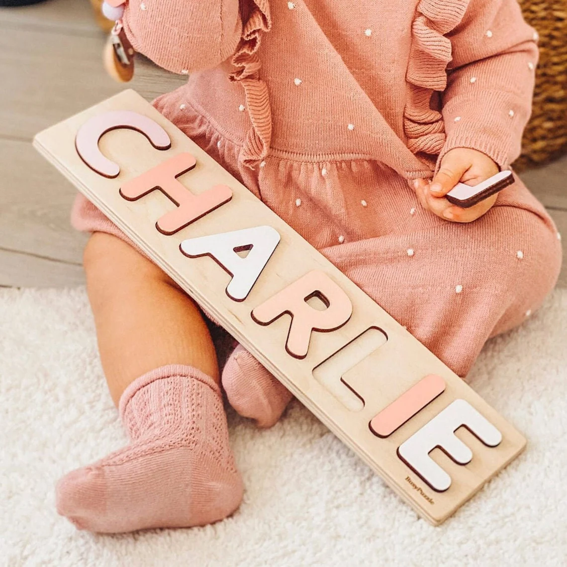 ペグ付きパーソナライズされた名前パズル |   子供向け木製 - Party Games Baby Shower のレビューと価格