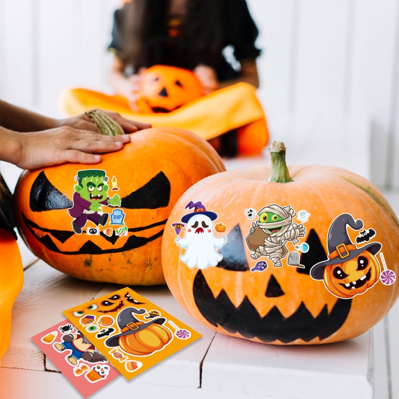 ハロウィンパーティーゲームステッカー子供用カボチャ/スケルト - Zombie Party Games のレビューと価格