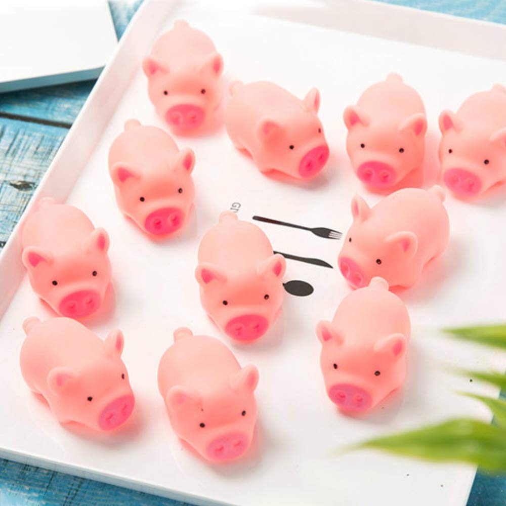 10個入り ミニゴム豚 ベビーバスおもちゃ ピンクの豚型 減 - Party Games Baby Shower のレビューと価格