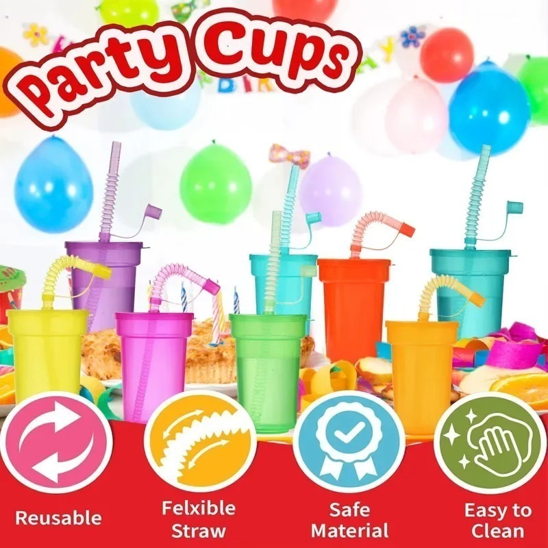 6-18 個ポータブルパーティーカップ伸縮ストロー付き取り外 - Party Games Youth のレビューと価格