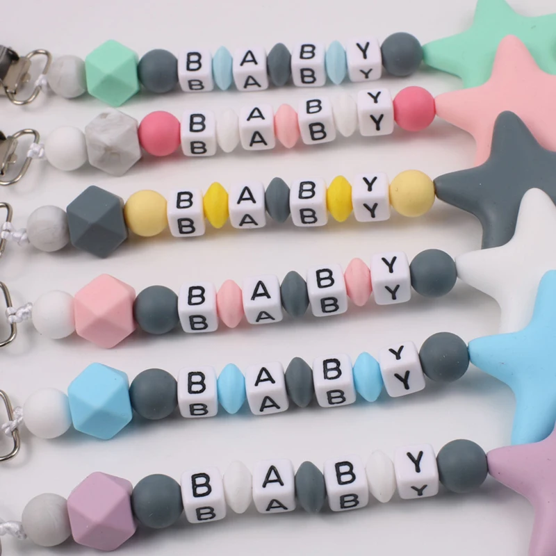新しいパーソナライズされた名前ベビーおしゃぶりブレスレット食 - Party Games Baby Shower のレビューと価格