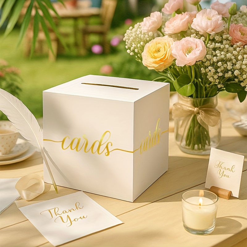 ゴールド箔デザインの白いウェディングカード4枚入り、投票ゲー - Party Games Baby Shower のレビューと価格