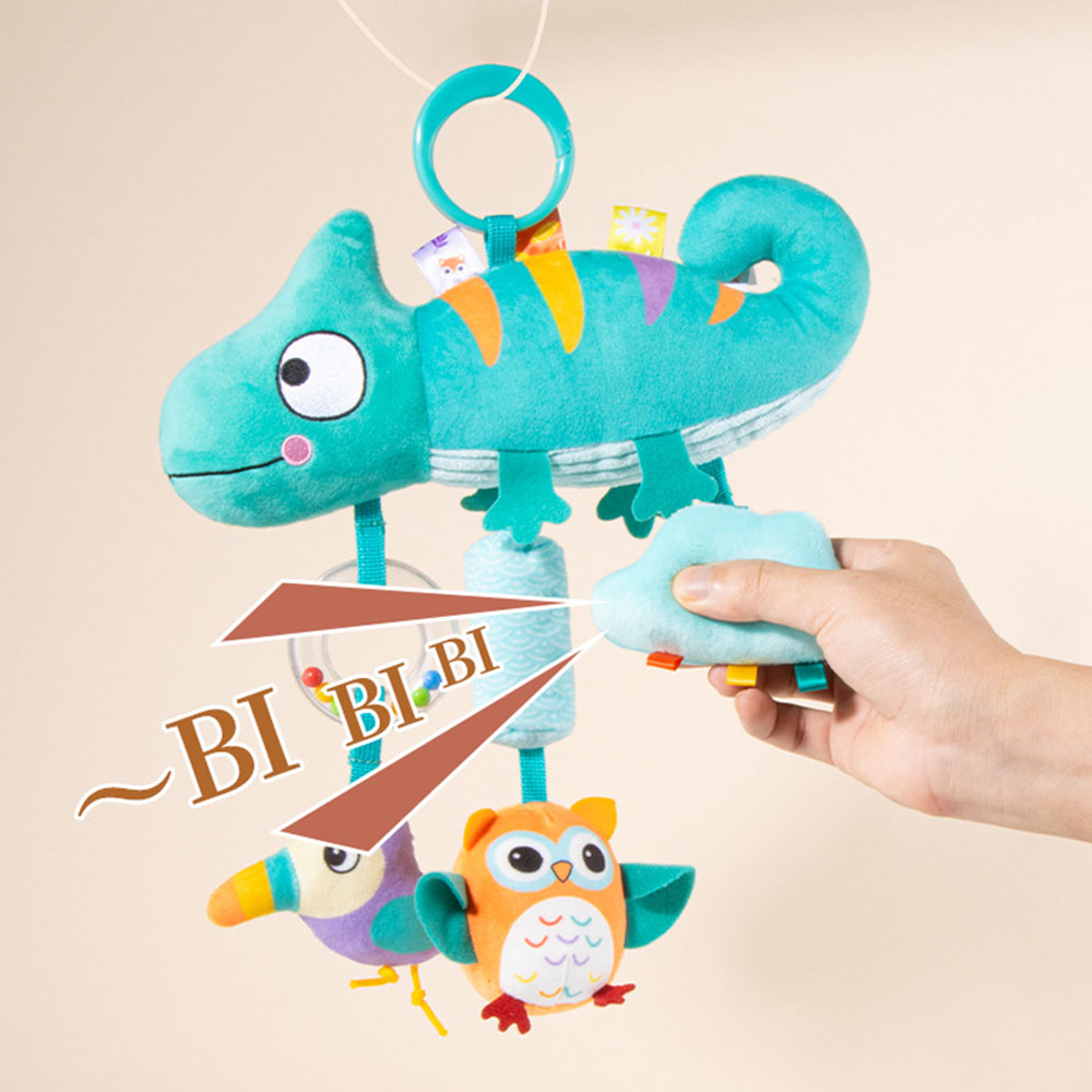 柔らかい漫画の動物のぶら下げガラガラおもちゃ、感覚発達プレイ - Party Games Baby Shower のレビューと価格