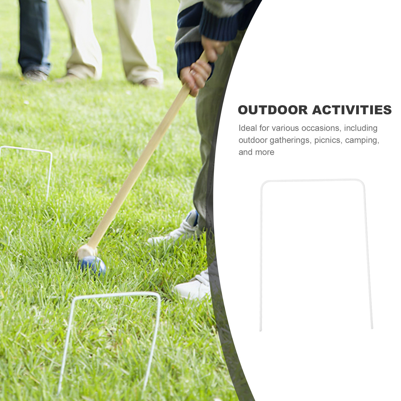 9個入り金属製クロッケー用ウィケットセット、高品質鉄線製、裏 - Croquet Set Lawn のレビューと価格