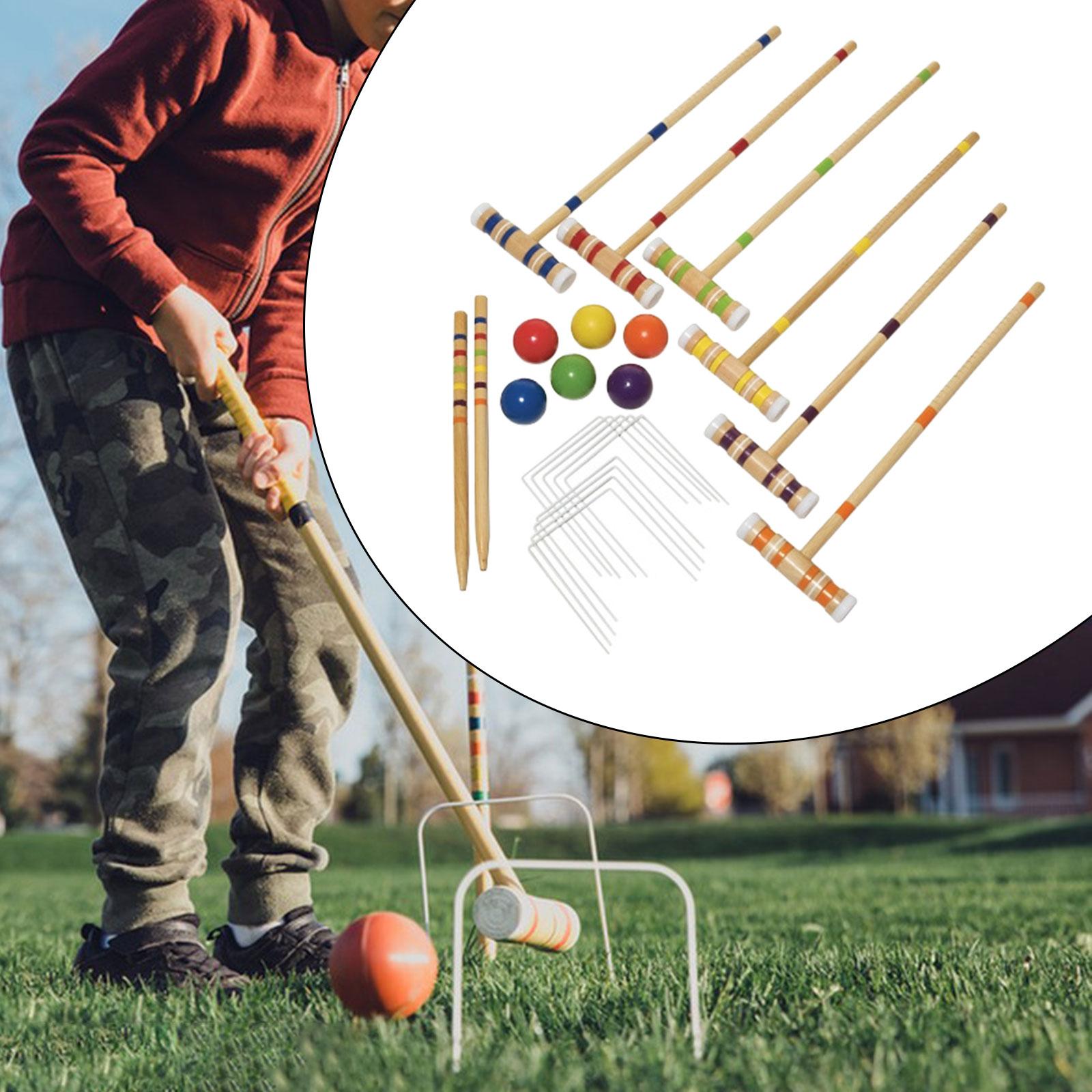 6人用クロッケーセット、芝生用クロッケーゲームセット、ティー - Croquet Set Lawn のレビューと価格