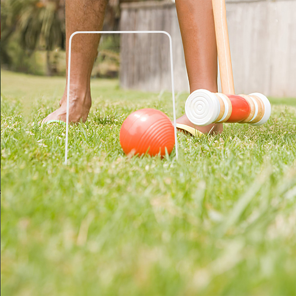 8個入り金属製クロッケットウィケット、屋外芝生ゲーム用ユニバ - Croquet Set Lawn のレビューと価格
