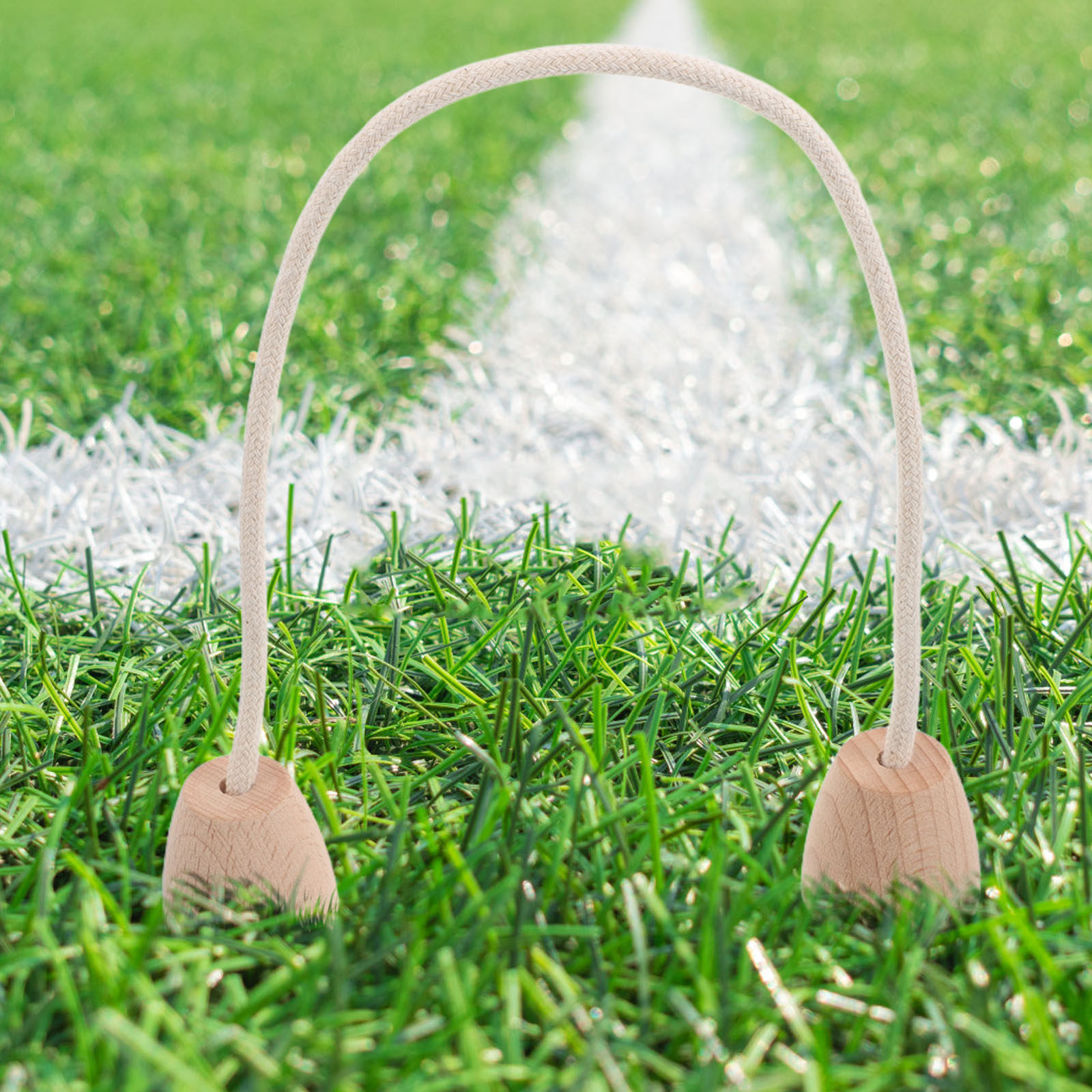 5個入り屋外クロケットウィケット、木製ベース付きコットンロー - Croquet Set Lawn のレビューと価格